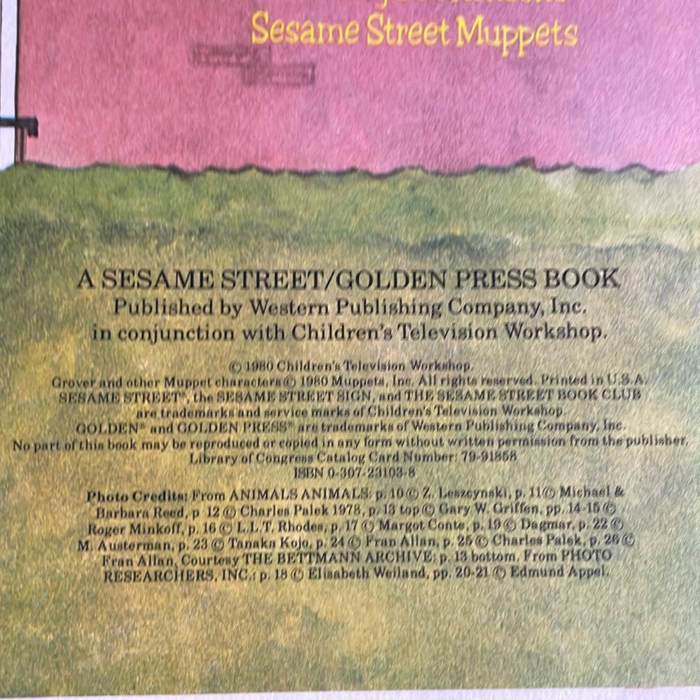 Sesame Street Grover's Book of Cute Little Baby Animals Hardcover 1980 - Picture 7 of 10